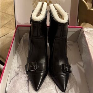 Vince Camuto Black Buckle Ankle Booties